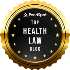 FeedSpot Top Health Law Blog award badge